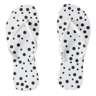 Zwarte Stippen op Witte Flipflops Teenslippers
