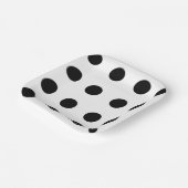 Zwarte Stippen Papieren Bordje (Gebogen)