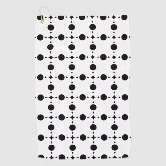 Zwarte stippen, stippen, Stippen, gestippeld Golfhanddoek (Voorkant)