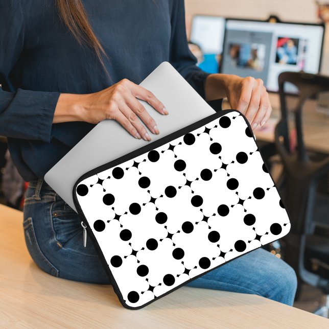 Zwarte stippen, stippen, Stippen, gestippeld Laptop Sleeve (Creator heeft geüpload)