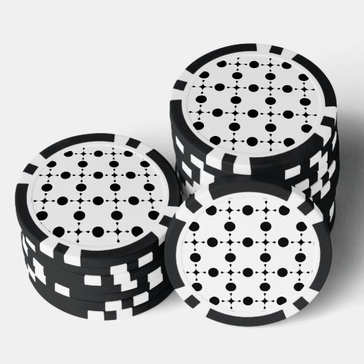 Zwarte stippen, stippen, Stippen, gestippeld Poker Chips (Opstapeling)