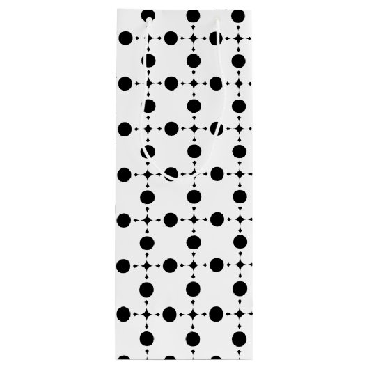 Zwarte stippen, stippen, Stippen, gestippeld Wijn Cadeautas (Achterkant)