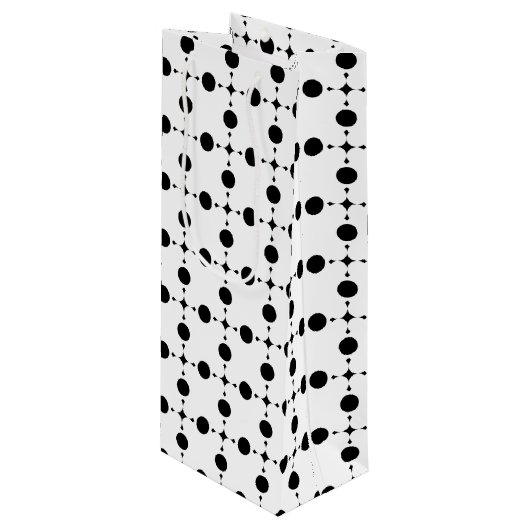 Zwarte stippen, stippen, Stippen, gestippeld Wijn Cadeautas (Voorkant Gekanteld)
