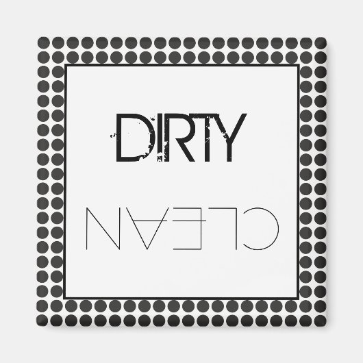 Zwarte Stippen Vaatwasser Magneet (Voorkant)