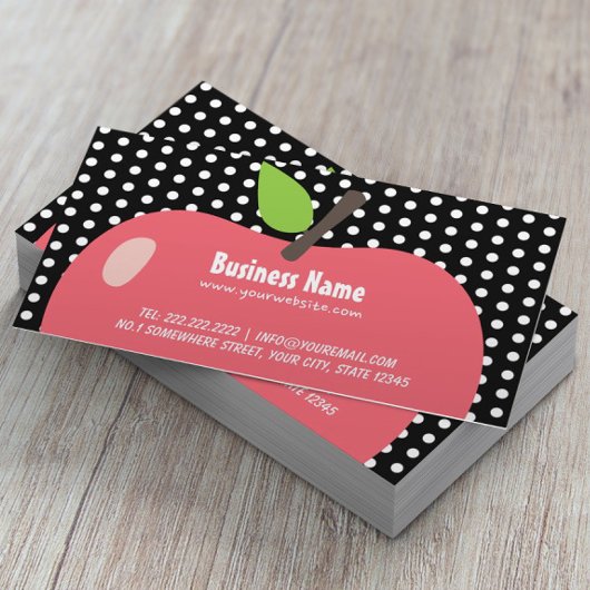 Zwarte Stippen voor Apple Child Care Visitekaartje