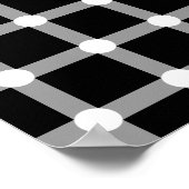 Zwarte Stippen Witlijn Raster vierkant optische il Poster (Hoek)