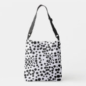 Zwarte stippen witte achtergrond koe dalmatische h crossbody tas (Achterkant)