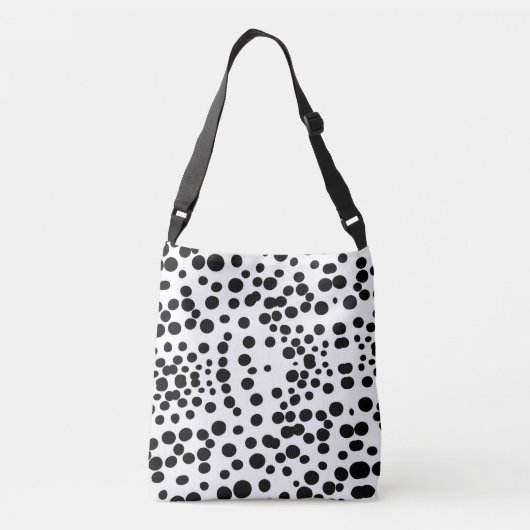 Zwarte stippen witte achtergrond koe dalmatische h crossbody tas (Achterkant)