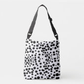 Zwarte stippen witte achtergrond koe dalmatische h crossbody tas (Voorkant)