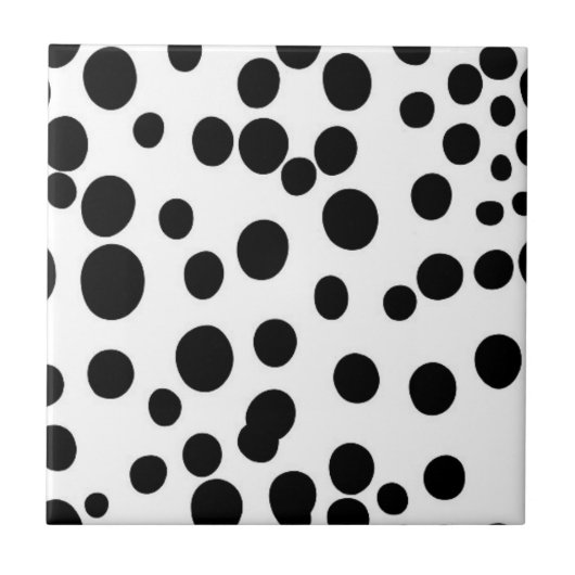 Zwarte stippen witte achtergrond koe dalmatische h tegeltje (Voorkant)