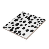 Zwarte stippen witte achtergrond koe dalmatische h tegeltje (Zijkant)