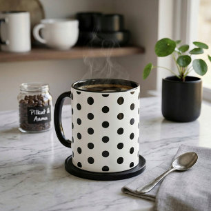 Zwarte Stippenpatroon Koffie Mok