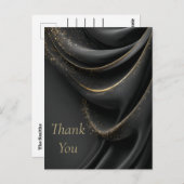 Zwarte stof glinsterende goud dank u kaart (Voorkant / Achterkant)