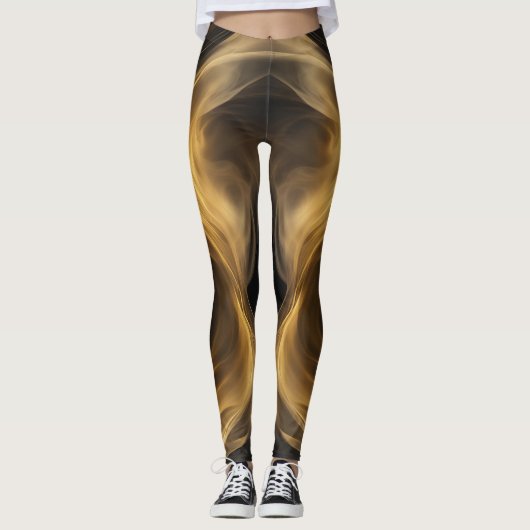 zwarte stof leggings (Voorkant)