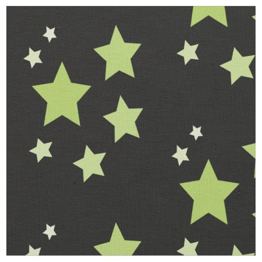 Zwarte stof met groene sterren (Close Up)