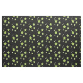 Zwarte stof met groene sterren (Fat Quarter)