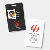 Zwarte Stof Textuur Foto Sjabloon Gezondheidszorg Badge (Voor- en achterkant)