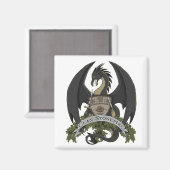 Zwarte Stonefire Dragon Crest Magnet (Voorkant / Achterkant)