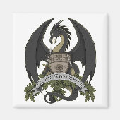 Zwarte Stonefire Dragon Crest Magnet (Voorkant)