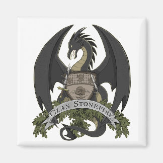 Zwarte Stonefire Dragon Crest Magnet