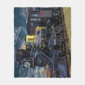 Zwarte-stoommotor Fleece Deken (Voorkant)