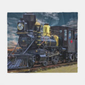 Zwarte-stoommotor Fleece Deken (Voorkant (Horizontaal))