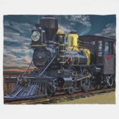 Zwarte-stoommotor Fleece Deken (Voorkant (Horizontaal))