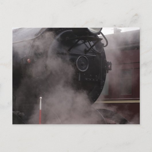 Zwarte stoomtrein briefkaart (Voorkant)
