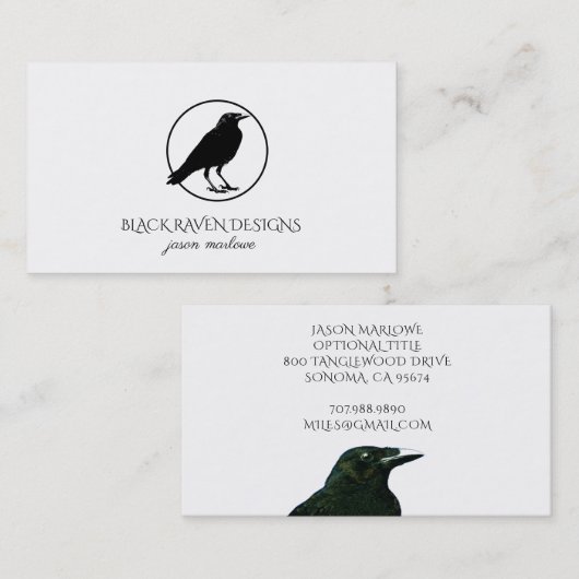 Zwarte straal in cirkelvormig Visitekaartje (Voorkant / Achterkant)