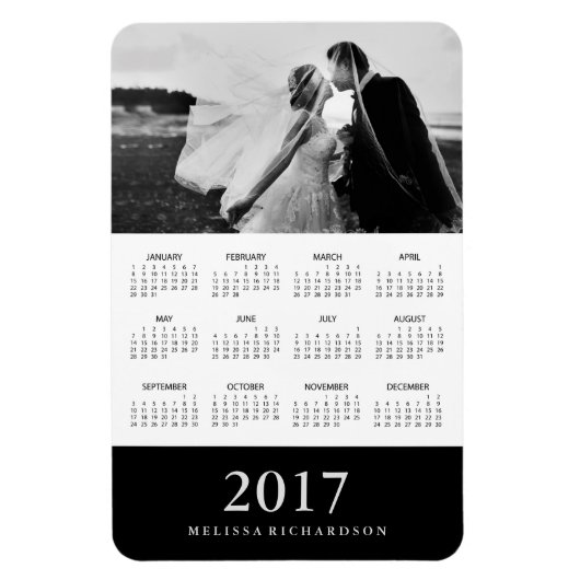 Zwarte streep | Elegante fotokalender 2017 Magneet (Verticaal)