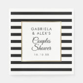 Zwarte streep Elegante Gouden Bruiloft Feest Servet (Voorkant)