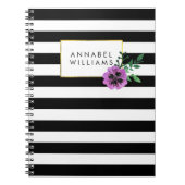 Zwarte streep en Paars Notitieboek (Voorkant)