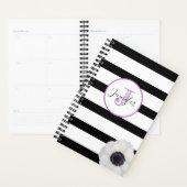 Zwarte Streep en Windflower Monogram Gepersonalise Planner (Display)