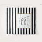 Zwarte Streep Gouden Bruidsfeest Foto Achtergrond Wandkleed (Voorkant (horizontaal))