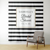 Zwarte Streep Gouden Bruidsfeest Foto Achtergrond Wandkleed (In situ)