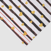 Zwarte streep met gouden harten tissuepapier (Detail)