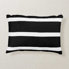 Zwarte streep met wit accent kussen