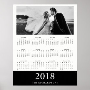Zwarte Streep   Modern Minimaal 2018 Foto Kalender Poster