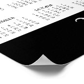 Zwarte streep | Moderne minimale fotokalender 2017 Poster (Hoek)