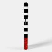 Zwarte streep & rode glitter Case-Mate iPhone case (Achterkant / Rechts)