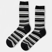 Zwarte streep sokken – Krachtige monochrome stijl (Links)