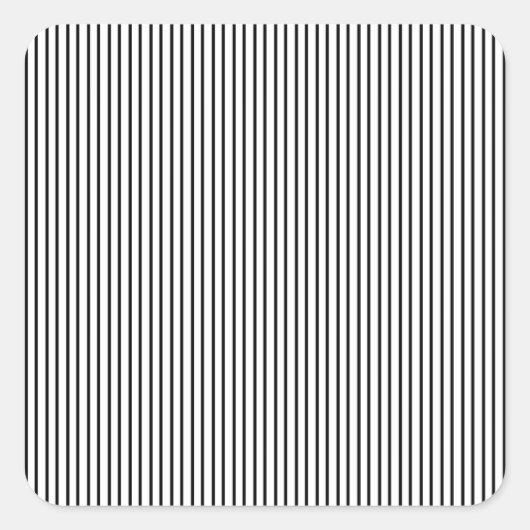 Zwarte streep vierkante sticker (Voorkant)