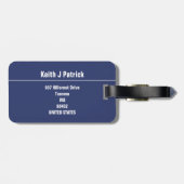 Zwarte streep voor zijn moderne, wollige, stijlvol bagagelabel (Achterkant horizontaal)