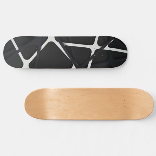 Zwarte strepen 3D Persoonlijk Skateboard (Horizontaal)