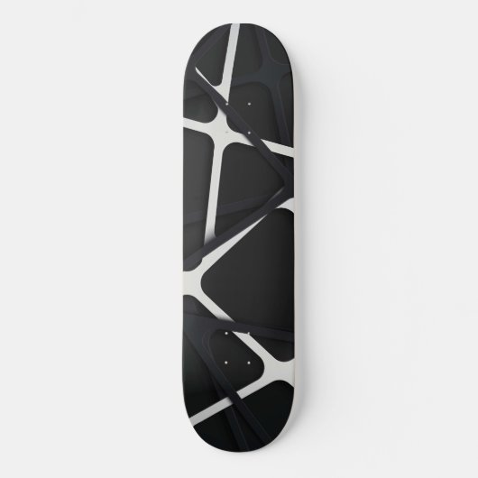 Zwarte strepen 3D Persoonlijk Skateboard (Voorkant)