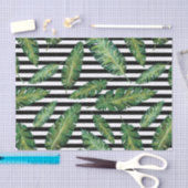 Zwarte strepen bananenblad tropisch zomerpatroon tissuepapier (Craft)