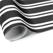 Zwarte Strepen Cadeaupapier (Rol Hoek)