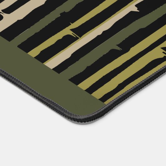 Zwarte Strepen Elegant Custom Bureaumat (Hoek)