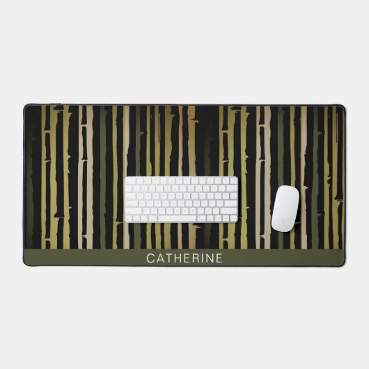 Zwarte Strepen Elegant Custom Bureaumat (Keyboard & Muis)