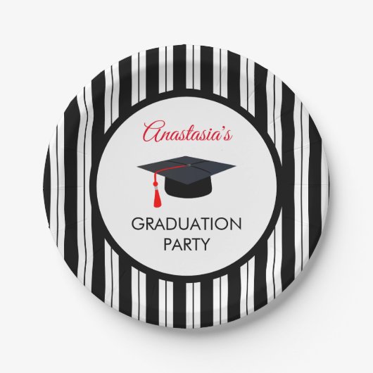 Zwarte strepen en lijnen en Pet Papieren Bordje (Voorkant)